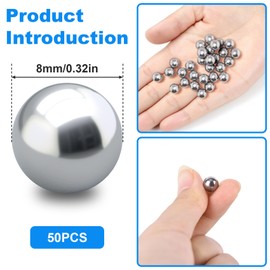 PAGOW 50 Pcs Paint Mixing Balls Nail Polish 316 Stainless Steel Bearing Balls, 8mm/apr. 0.32"