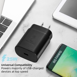 PRO 25W Wall Charger Compatible with Apple MacBook Pro 2025/2024/2023/M1/13/14"/16" Adaptive Quick Fast Charger with USBC 5ft Cable (Black 1.5M)