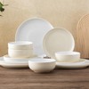 GBHOME 12 Pieces Ceramic Dinnerware Set, Modern White Dish Set