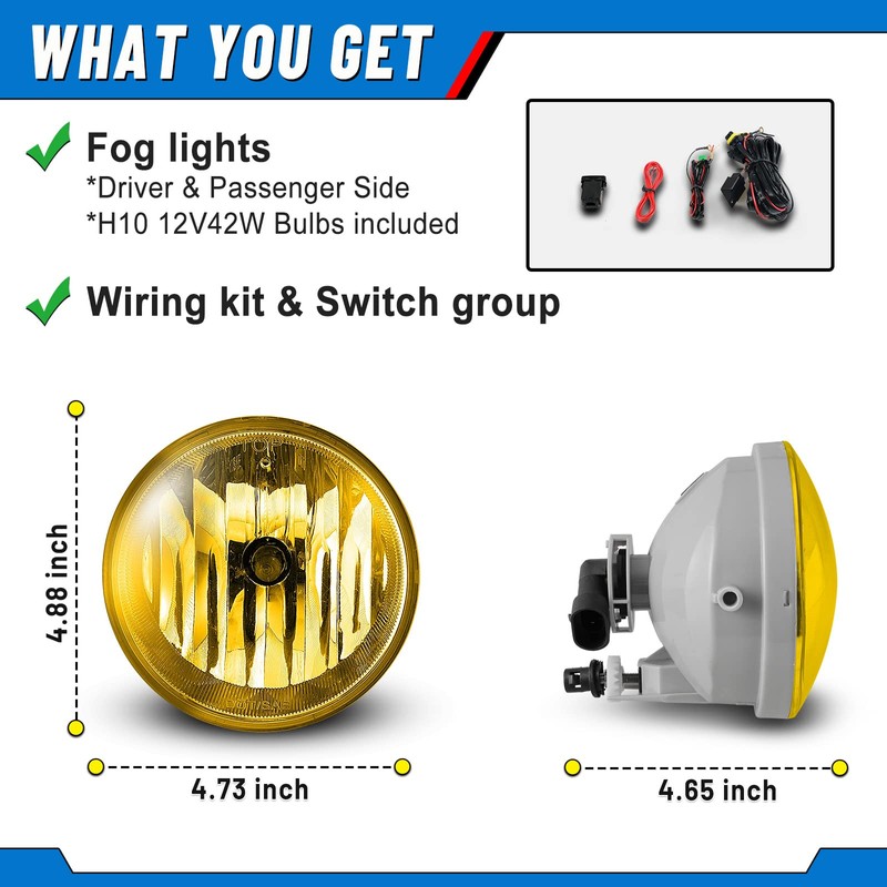 Fog Lights compatiable for Toyota 2005-2011 Tacoma 2004-2006 Solara 2007-2013