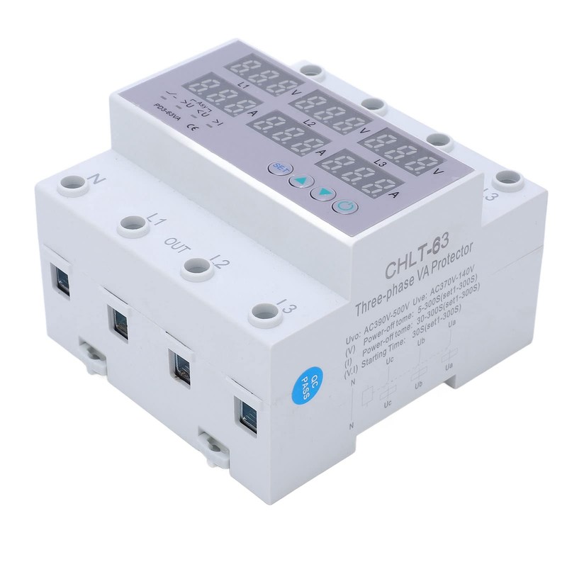 AC 390-500 V Power Meter 3 Phase DIN Rail Voltmeter