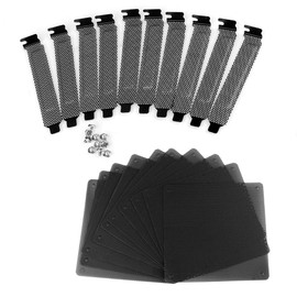 euroharry PCI Slot Cover Fan Cover 120 mm with Ultra Fine Dust Filter Computer PC Fan Fine Dust Filter Pack of 10 (10 x 120 mm Dust Filter + 20 mm PCI Slot, Black)