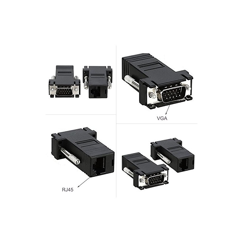 VIMVIP VGA RGB 15pin Male Extender To Lan Cat5 Cat5e