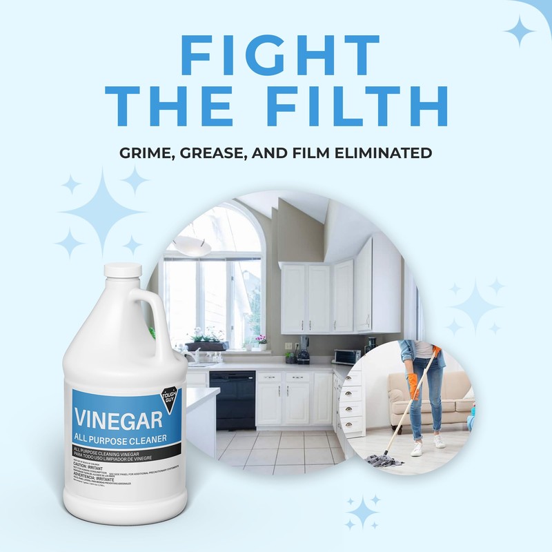 (4 Gallons) - Distilled White Cleaning Vinegar 6% Acidity -