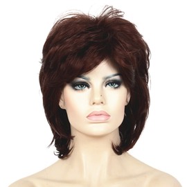 Lydell Short Length Layered Shaggy Full Synthetic Wig (33A Auburn)