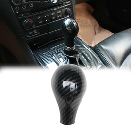 YUNHECAM Carbon Fiber Gear Shift Knob Cover Trim Compatible with Infiniti G25 G35 G37 2007-2013 Accessories Interior Center Console Shifter Head Cove Trim