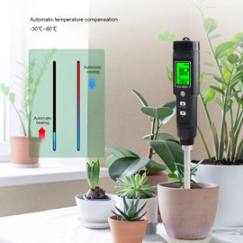 Hilitand Digital Soil Thermometer Soil EC Meter Ground Temperature EC Electrical Conductivity Measurement EC-8801A