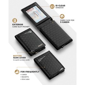 VULKIT Slim Wallet for Men Pop Up Card Holder Minimalist Bifold Wallets RFID Blocking Magnetic Closure Holds 12 Cards