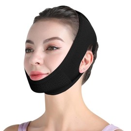 Inflatable Pump Mask V Face Small Face Shaping Pneumatic Sleep Mask Lifting Firming Face Bandage Chewing Muscles Double Chin (Black)