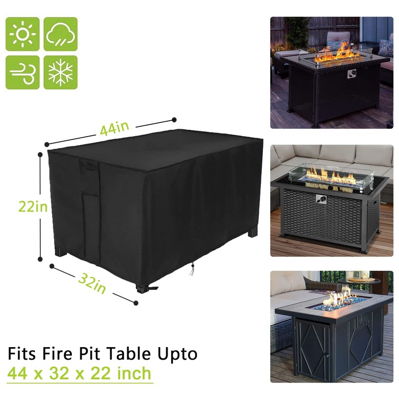 Rilime Fire Pit Cover Rectangular, 44 x 32 x 22