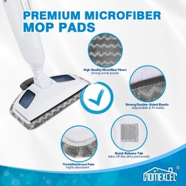 HOMEXCEL 4 Pack Steam Mop Replacement Pads Compatible with Bissell Powerfresh Steam Mop 1940 1806 1440 1544 Series, Model 19402 19404 19408 2685A 2075A 1940A 1940Q 1940T 1940W, Grey