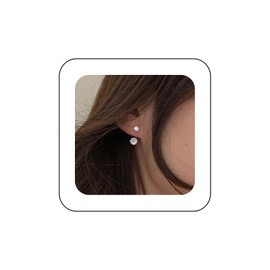 Andelaisi Boho Crystal Ear Jacket Earrings Silver Rhinestone Studs Earrings Vintage Crystal Rhinestone Jacket Earrings Sparkly Cz Crystal Front Back Earrings Jewelry for Women