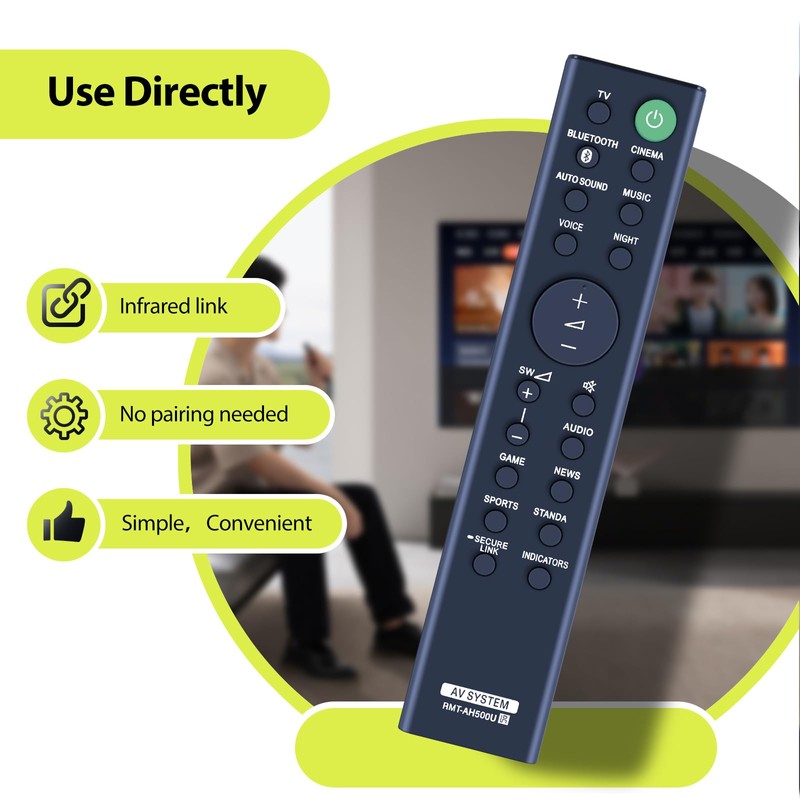 RYQIF RMT-AH500U Replacement Remote Control Intended for Sony Soundbar HT-S350