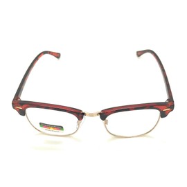 Vintage Retro Classic Half Frame Horn Rimmed Multifocus Progressive Reading Glasses (Brown, 1.75)