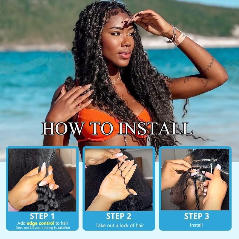 Boho Braids Blonde Deep Water Wave Hair Extensions - 18
