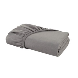 DELANNA Jersey Knit Fitted Sheet Soft Breathable Bottom Sheet Only (LIGHT GREY, TWIN XL)