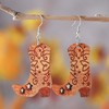 Stocking Stuffers Cowgirl Earrings for Women Wooden Cowgirl Boots Earrings