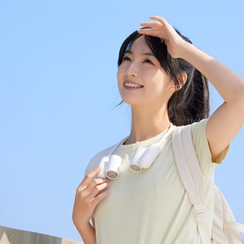 UCLOUDSOME Portable Neck Fan, Hands-Free 3 Speeds 2 fans independent control, 2000 mAh Battery Operated for each fan, Air outlet 180° Rotated Twist able Wearable Personal Fan, Rechargeable - White