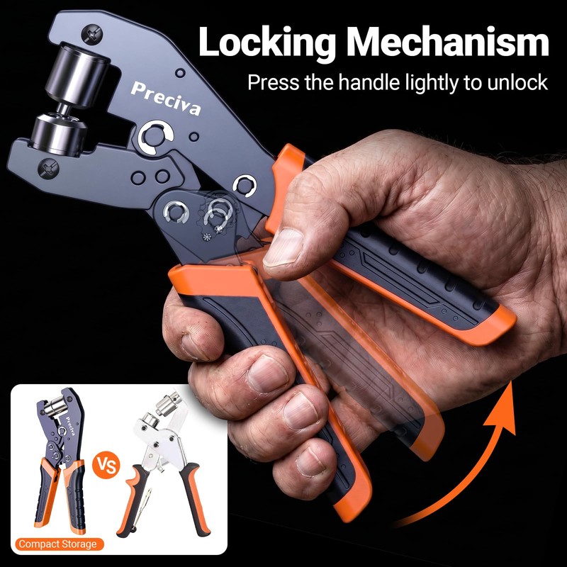 Preciva 3-Size Grommet Tool Kit of 1/2" 1/4" 3/8" -