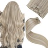 LaaVoo 22 Inch Clip in Human Hair Blonde Color Honey
