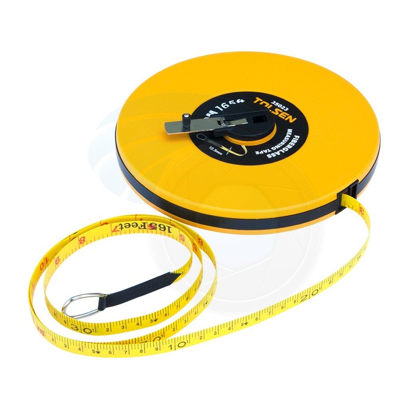 TOLSEN 50M 165FT Constriction Imperial Metric Fiberglass Measuring Tape Reel