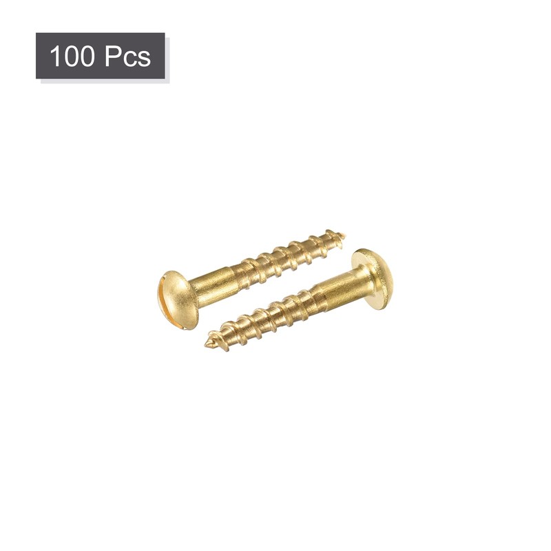 sourcing map Wood Screws M1.6 x 8 mm Slotted Round