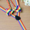 cholinchin Rainbow Braces Colourful Bow Tie Set Men's Braces Clip