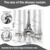 DLTAY Eiffel Tower Shower Curtain Paris French City White Bathroom