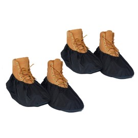 2 Pairs Non Slip waterproof Reusable shoe Covers for contrators and Carpet Floor Protection, Machine Washable. X-LARGE