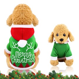 WELLXUNK® Christmas Pet Clothes, Dog Christmas Clothes, Dog Hoodie Christmas, Christmas Puppy Jumpers, Christmas Dog Sweater, Christmas Pet Clothes Dog Cat Christmas Costume Pet Hoodie Coat (M)