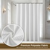 Mould Resistant White Shower Curtains with Hooks, Heavy Duty Polyester