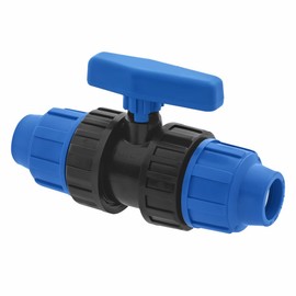 SmartProduct 20 mm PE Pipe Ball Valve PN10 - Plastic Tap Clamp Connector - 20 mm PP Shut-off Valve Coupling Compatible with PE80 PE100 Pipes - Ball Valve - Pack of 1