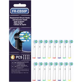 16 Count Replacement Heads Compatible with Oral B Braun for Teeth Clean, Brush Heads Compatible with Oral B Pro 1000/500/Genius x Electric Toothbrush Heads (White)