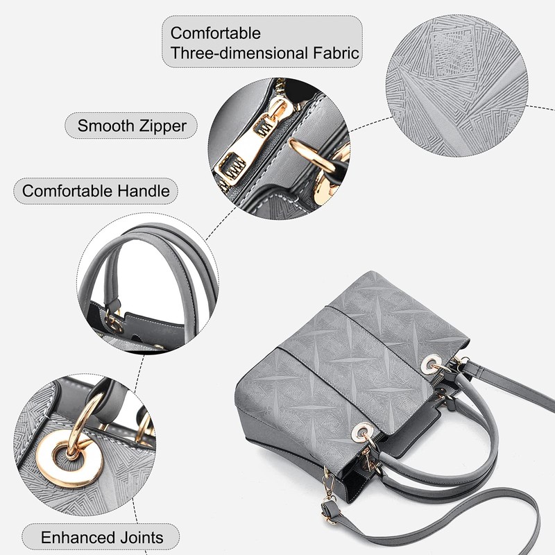 FANDARE Elegant Shoulder Bags Women's Shoulder Bag Dimensional Carving Pattern