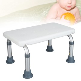 Natudeco Bath Stool Shower Seat Non-Slip Shower Chair Adjustable Height Bathtub Bench for Elderly Disabled, Secure Bathing Solution