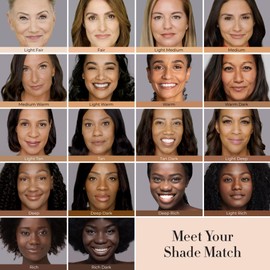 LUMINESS Silk Airbrush Spray Foundation & Buffing Brush Kit – Full Coverage Foundation & Dual-Sided Buffing Brush - Buildable Coverage, Anti-Aging Formula Hydrates & Moisturizes (Shade - Medium Warm)