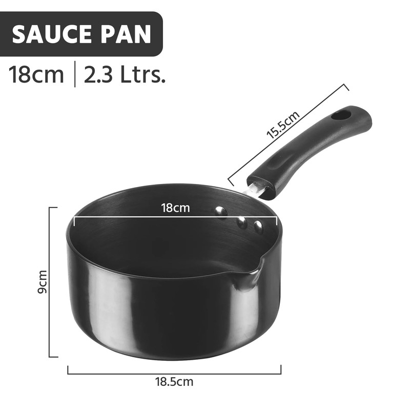 Sauce Pan with Lid, Non-Stick Hard Anodised Cookware - Safe