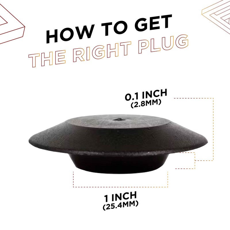 4 Pack 1 Inch Flush Mount Black Plastic Body and