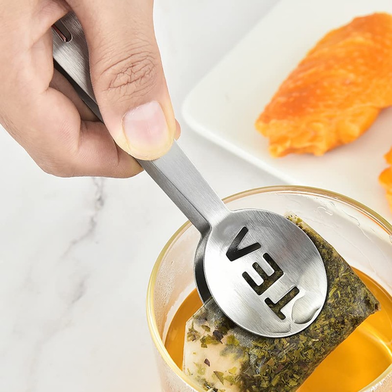 DonLeeving 4 Pcs Tea Bag Squeezer Tongs Stainless Steel Tea