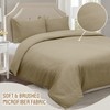Imperial Rooms Single Duvet Cover Set Brushed Microfiber Plain Beige