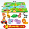 Jumbo Wooden Puzzles, Wild Animals Puzzle Board Educational Toy for