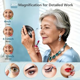 20X Handheld Magnifying Mirror丨5inch Makeup Magnified Mirror & Tweezers Set