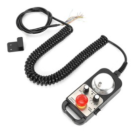 LENJKYYO Trailer Hand Wheel Controller Universal 4-Axis for Lathe Electronic Hand Pulse Encoder Machine MPG CNC Milling Machine and Emergency Stop LCD Wired Handwheel