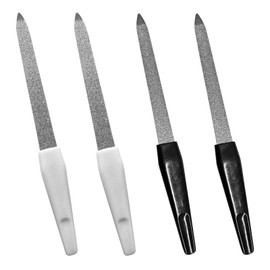 4pcs Metal Nail File Professional Nail File Nail Files Natural Nails Double Sided Nail Files Nails Accessories Tools for Home Salon Use(White/Black,14.8cm)
