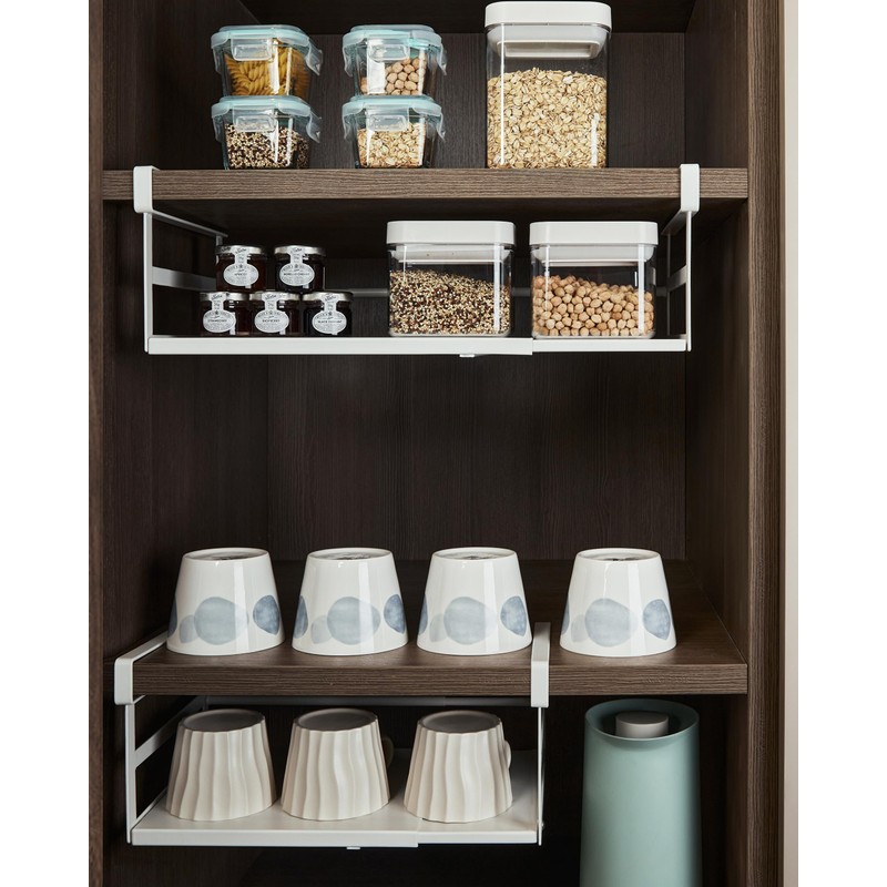 Selosiz 2Pack Under Shelf Storage Basket Organizer Expandable Width Add-On
