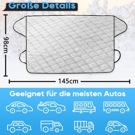 AHEJIOO Windscreen Cover Winter Frost Protection, Car Windscreen Cover, Car Windscreen Cover Winter for Cars SUVs, 150 x 100 cm