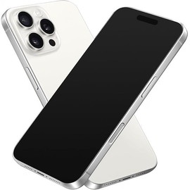 Dummy Fake Phone Model, Looks Like The Real Phone Compatible with Phone 16 PM, for Cell Phone Store Display or Send a Toy Phone for Kids (16ProMax,White Titanium,The Screen is Printed with Patterns)