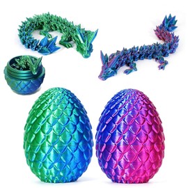 noxozoqm noxozoqm 3D Printed Easter Dragon Egg,Prefilled Easter Eggs - Perfect Basket Essentials Stuffers,3D Dragon Eggs with Dragons Inside,Stocking Easters Basket Stuffers (Green+Purple)