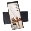 Feather Pen Set Craft Retro Carved Stainless Steel Writing Suit