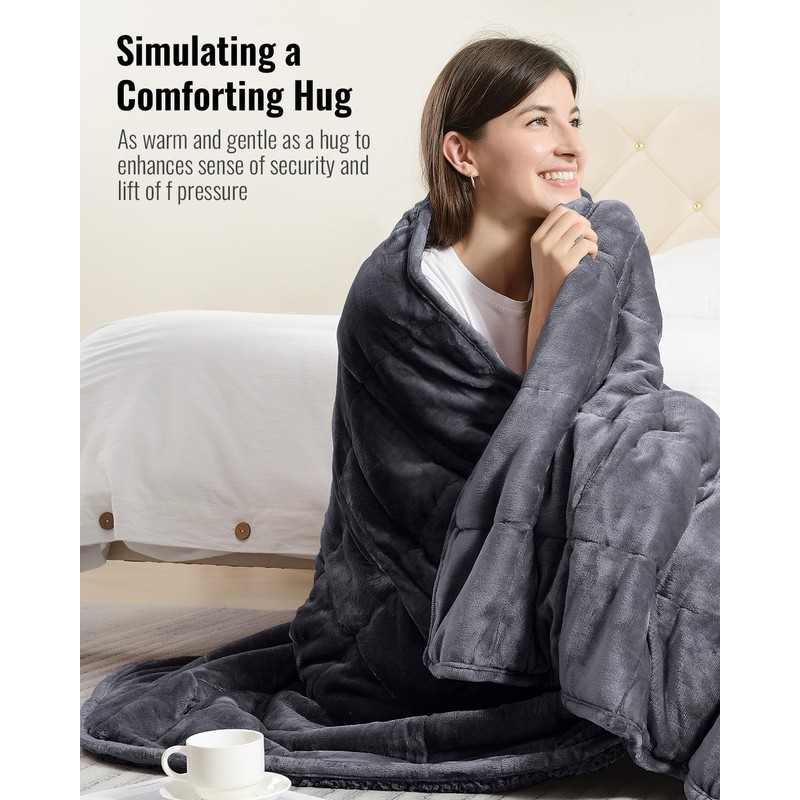 Uttermara Weighted Blanket Queen Size 20lbs for Adults, Sherpa Fleece